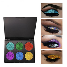 Load image into Gallery viewer, 6 Colors Diamond Golden Color Powder Glitter Eye Shadow Palette