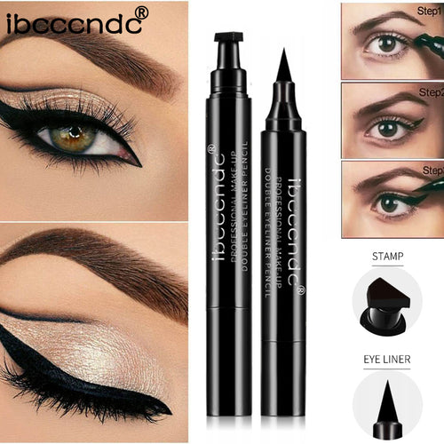Black Eye Liner Liquid Pencil Quick Dry Waterproof Black Double-ended Makeup Stamps Wing Eyeliner Pencil